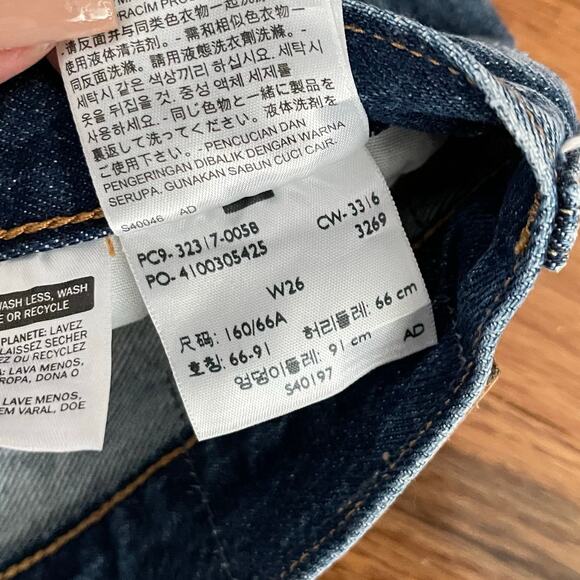 Levi's 501 Womens Selvedge Denim Micro Jean Shorts 26 Blue Cut-Off Button Fly - Picture 7 of 11